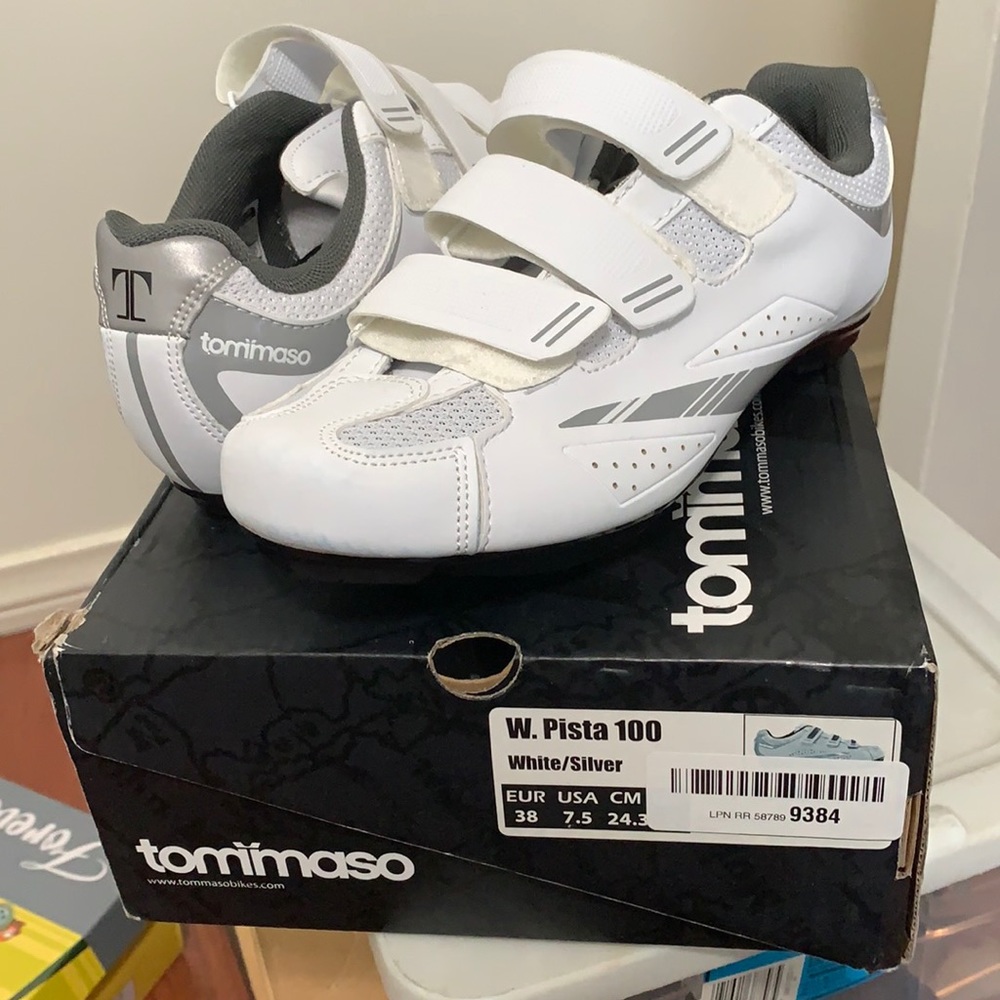 Tomimaso cycling shoes size 7.5 white